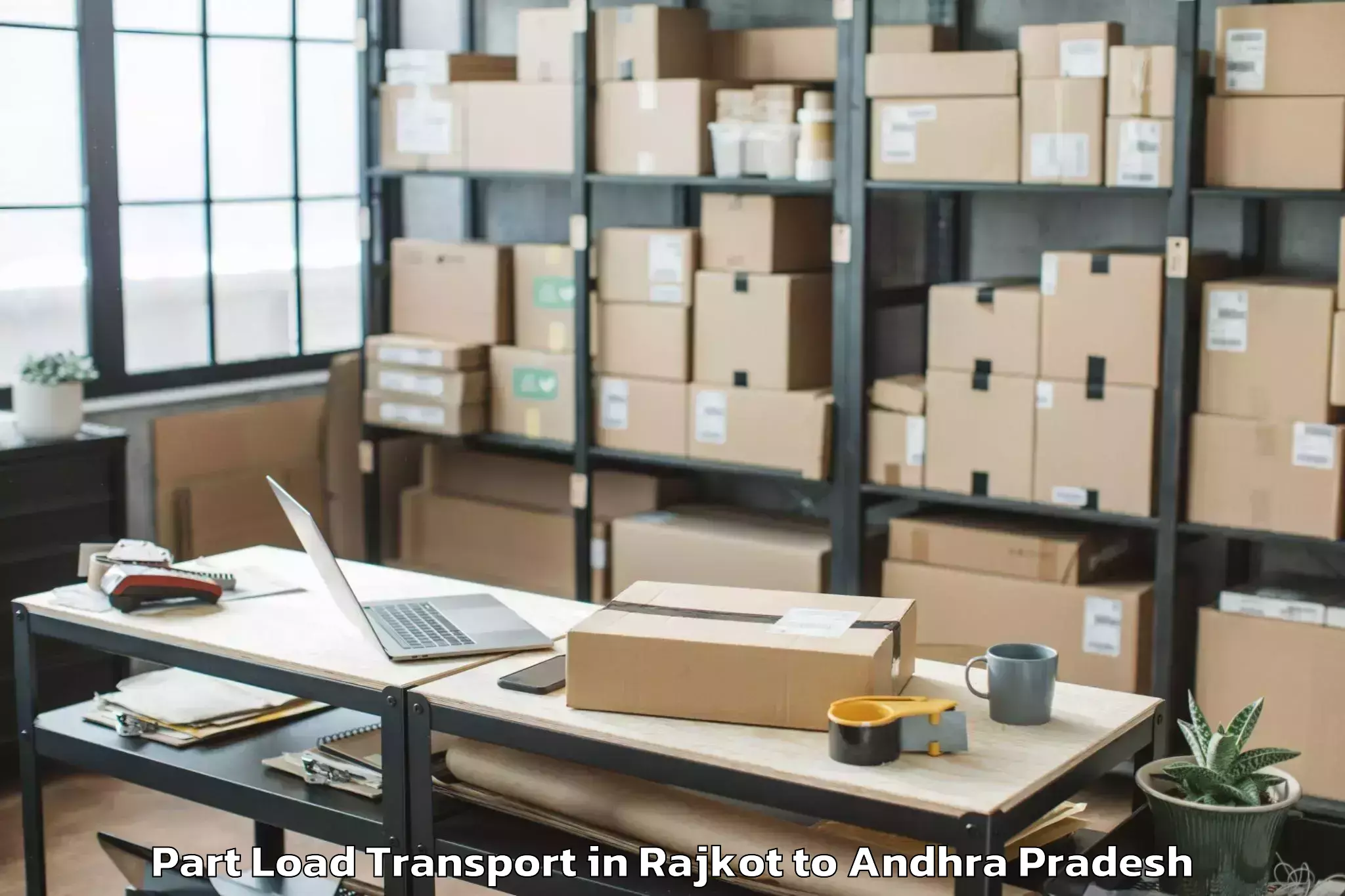 Discover Rajkot to Kurnool Airport Kjb Part Load Transport